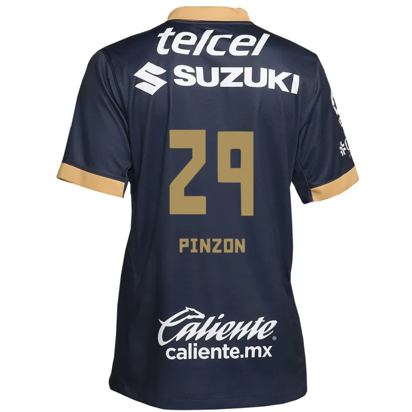 Danxen Mujer Camiseta Liceth Pinzon #29 Obsidiana Dorada Blanca 2ª Equipación 2024/25 La Camisa