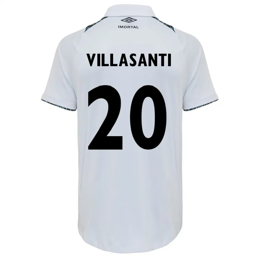 Danxen Mujer Camiseta Mathías Villasanti #20 Blanco Azul 2ª Equipación 2024/25 La Camisa