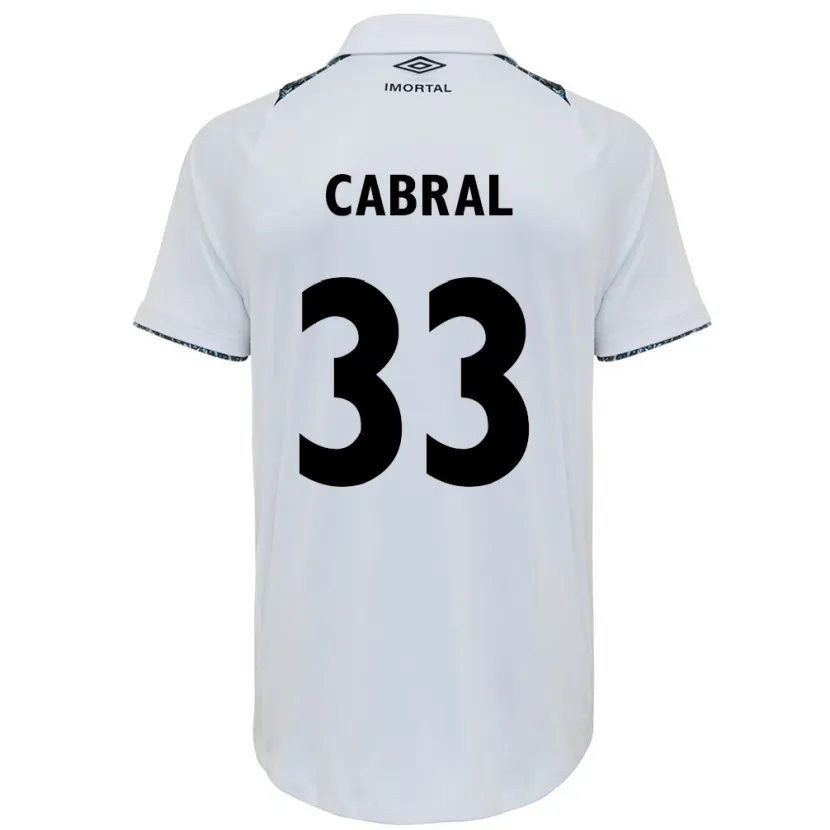 Danxen Mujer Camiseta Rafael Cabral #33 Blanco Azul 2ª Equipación 2024/25 La Camisa