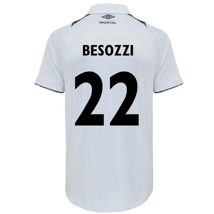 Danxen Mujer Camiseta Lucas Besozzi #22 Blanco Azul 2ª Equipación 2024/25 La Camisa