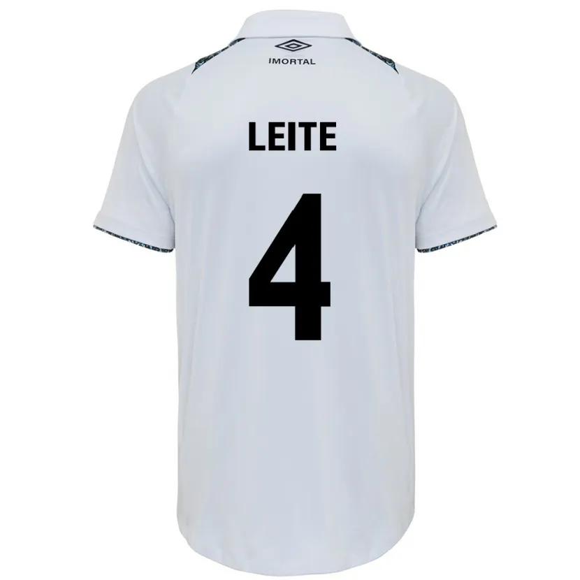 Danxen Mujer Camiseta Paulo Henrique Leite #4 Blanco Azul 2ª Equipación 2024/25 La Camisa