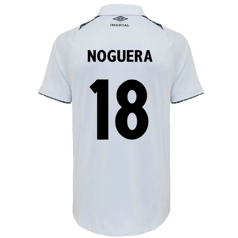 Danxen Mujer Camiseta Freddy Noguera #18 Blanco Azul 2ª Equipación 2024/25 La Camisa