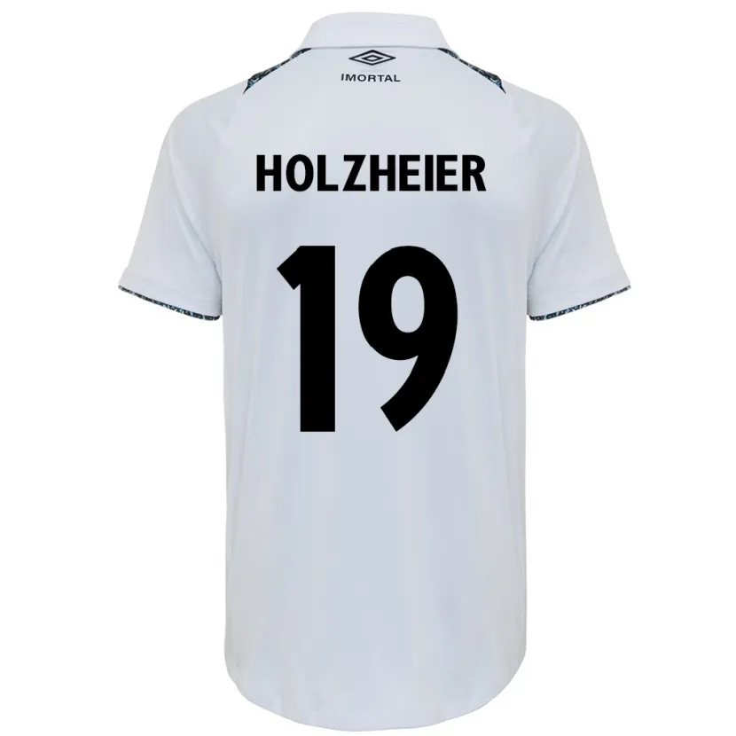 Danxen Mujer Camiseta Agostina Holzheier #19 Blanco Azul 2ª Equipación 2024/25 La Camisa