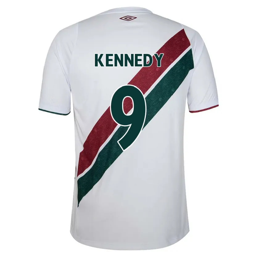 Danxen Mujer Camiseta John Kennedy #9 Blanco Verde Granate 2ª Equipación 2024/25 La Camisa