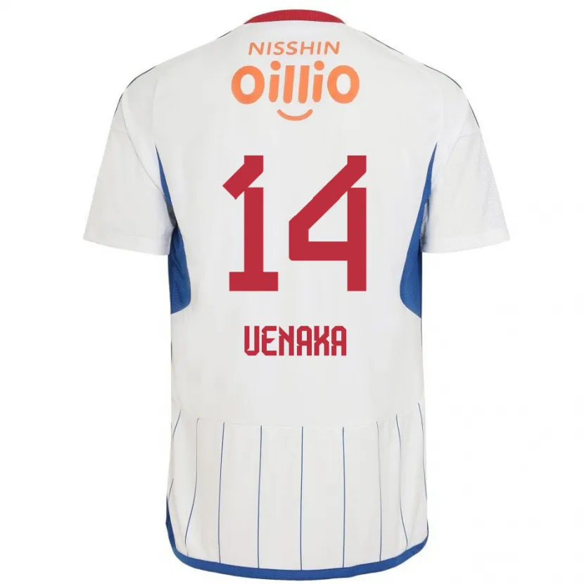 Danxen Mujer Camiseta Asahi Uenaka #14 Blanco Azul Rojo 2ª Equipación 2024/25 La Camisa