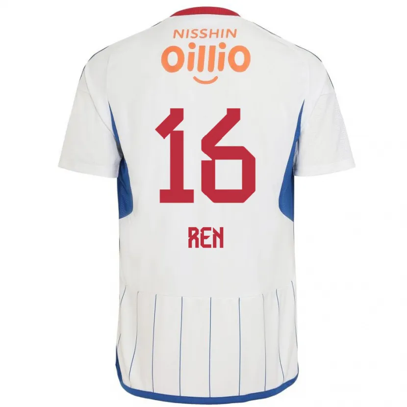 Danxen Mujer Camiseta Ren Kato #16 Blanco Azul Rojo 2ª Equipación 2024/25 La Camisa