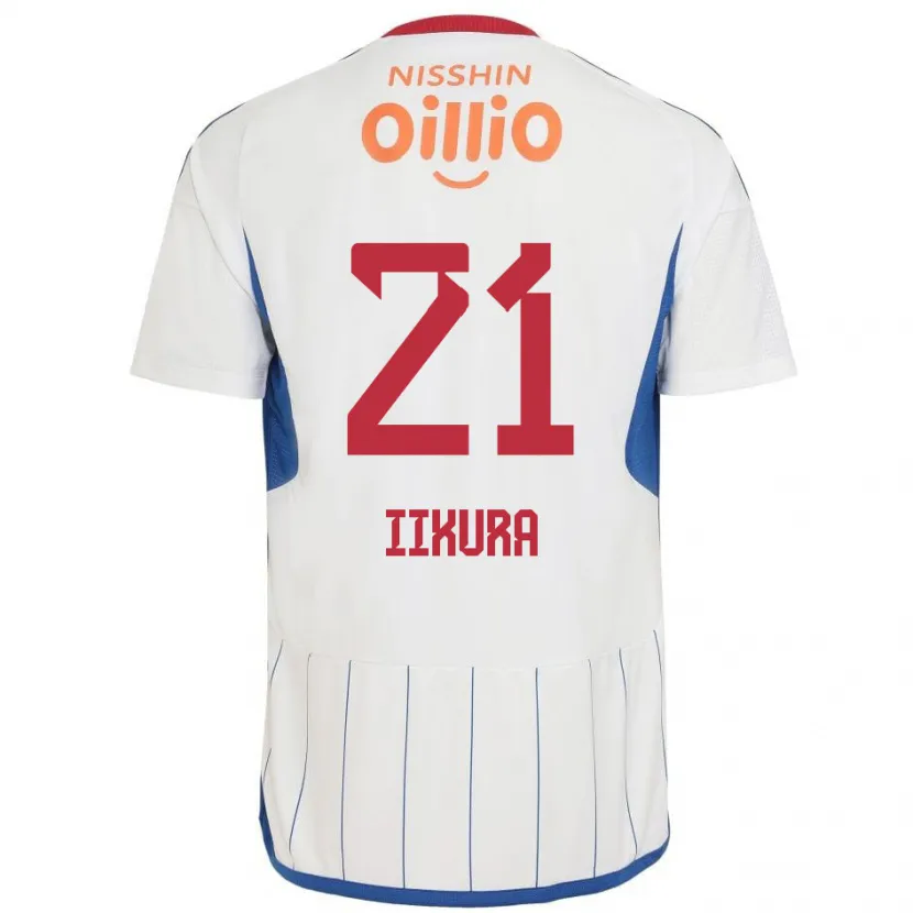 Danxen Mujer Camiseta Hiroki Iikura #21 Blanco Azul Rojo 2ª Equipación 2024/25 La Camisa