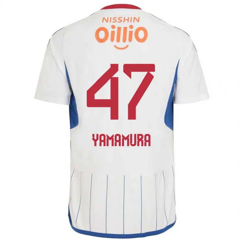 Danxen Mujer Camiseta Kazuya Yamamura #47 Blanco Azul Rojo 2ª Equipación 2024/25 La Camisa