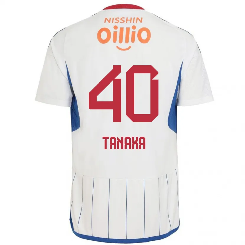 Danxen Mujer Camiseta Hiei Tanaka #40 Blanco Azul Rojo 2ª Equipación 2024/25 La Camisa