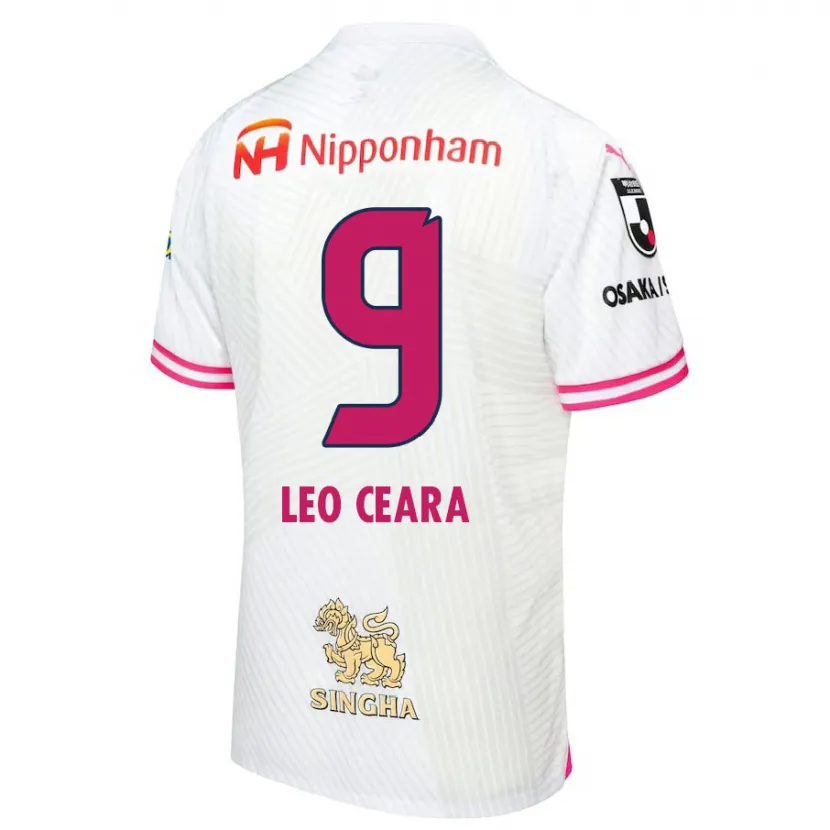 Danxen Mujer Camiseta Léo Ceará #9 Blanco Rosa 2ª Equipación 2024/25 La Camisa