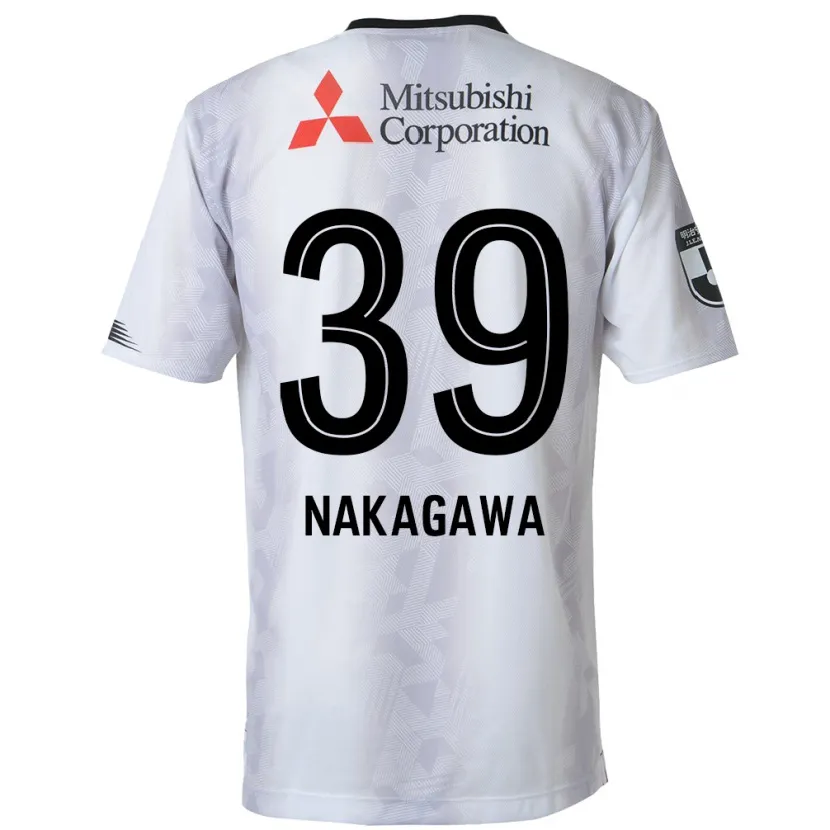 Danxen Mujer Camiseta Teruhito Nakagawa #39 Blanco Negro 2ª Equipación 2024/25 La Camisa