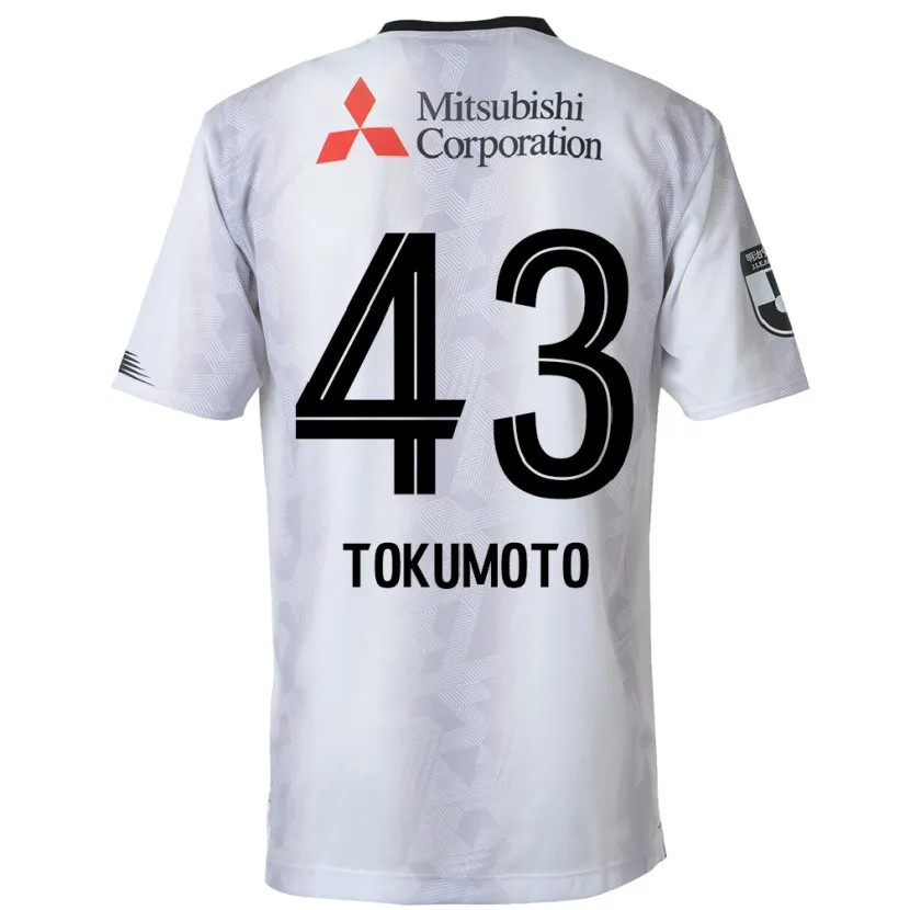 Danxen Mujer Camiseta Shuhei Tokumoto #43 Blanco Negro 2ª Equipación 2024/25 La Camisa