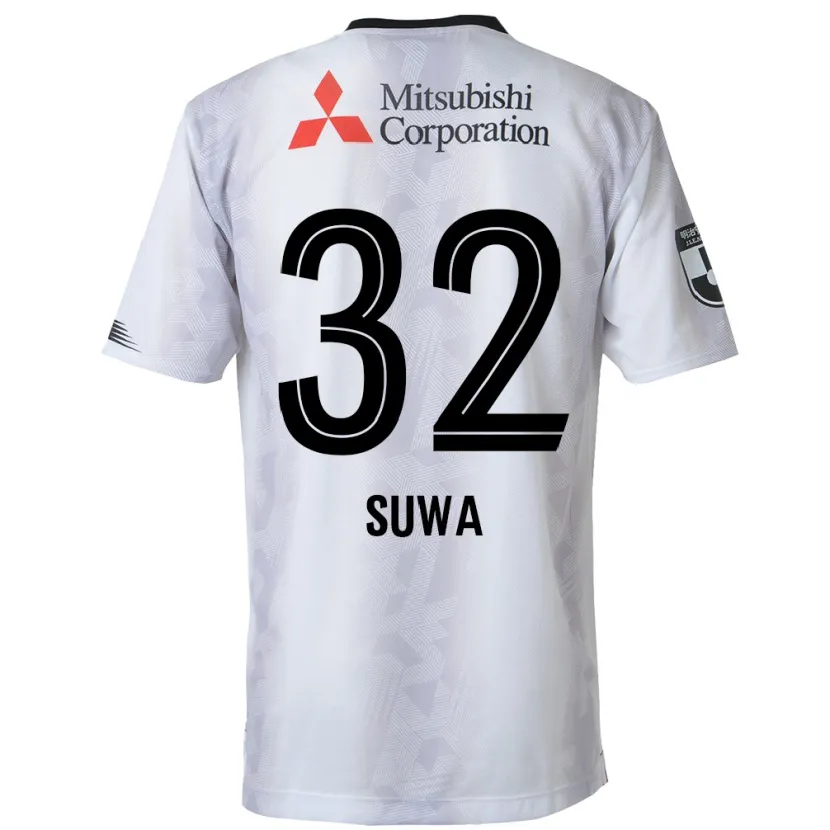 Danxen Mujer Camiseta Keita Suwa #32 Blanco Negro 2ª Equipación 2024/25 La Camisa