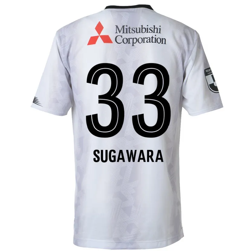 Danxen Mujer Camiseta Yuta Sugawara #33 Blanco Negro 2ª Equipación 2024/25 La Camisa