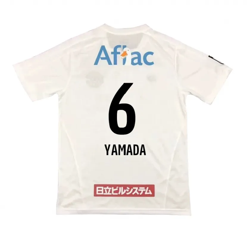 Danxen Mujer Camiseta Yuto Yamada #6 Blanco Negro 2ª Equipación 2024/25 La Camisa