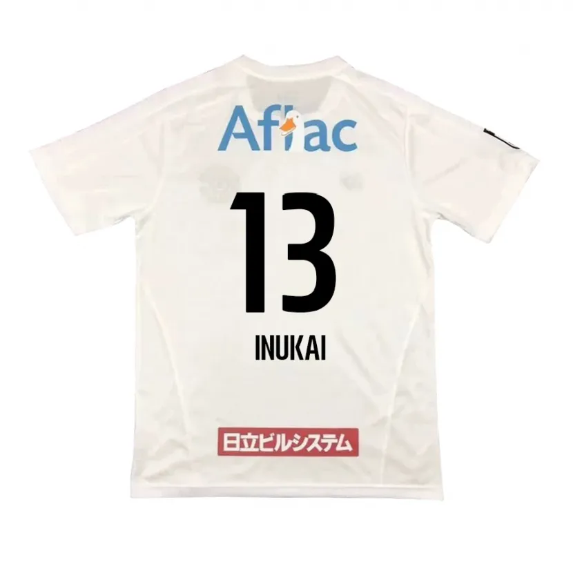 Danxen Mujer Camiseta Tomoya Inukai #13 Blanco Negro 2ª Equipación 2024/25 La Camisa