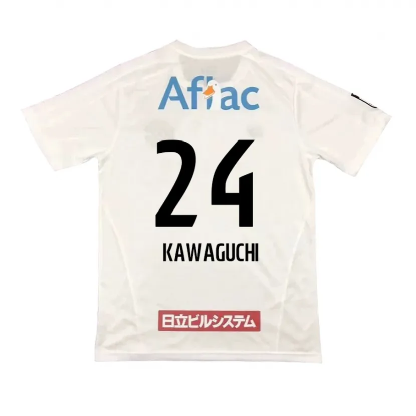 Danxen Mujer Camiseta Naoki Kawaguchi #24 Blanco Negro 2ª Equipación 2024/25 La Camisa