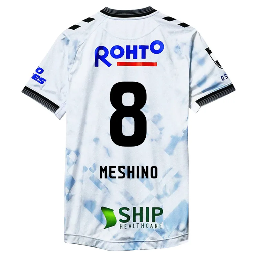 Danxen Mujer Camiseta Ryotaro Meshino #8 Blanco Negro 2ª Equipación 2024/25 La Camisa