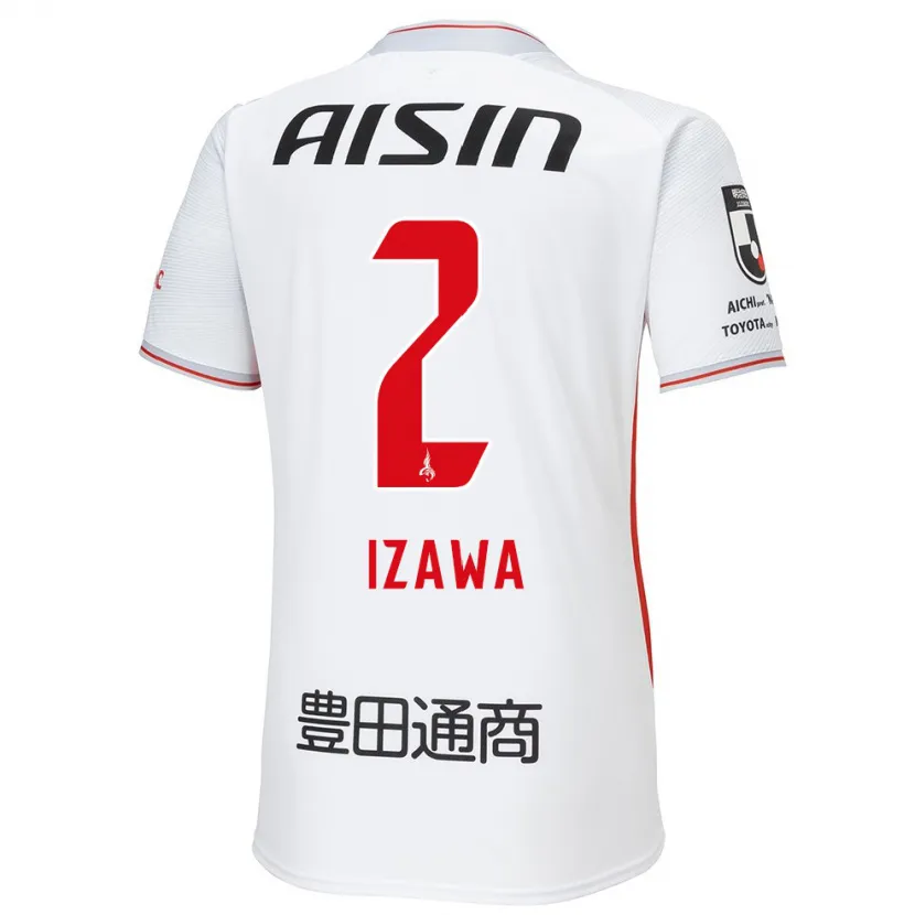 Danxen Mujer Camiseta Shuto Izawa #2 Blanco Amarillo Rojo 2ª Equipación 2024/25 La Camisa