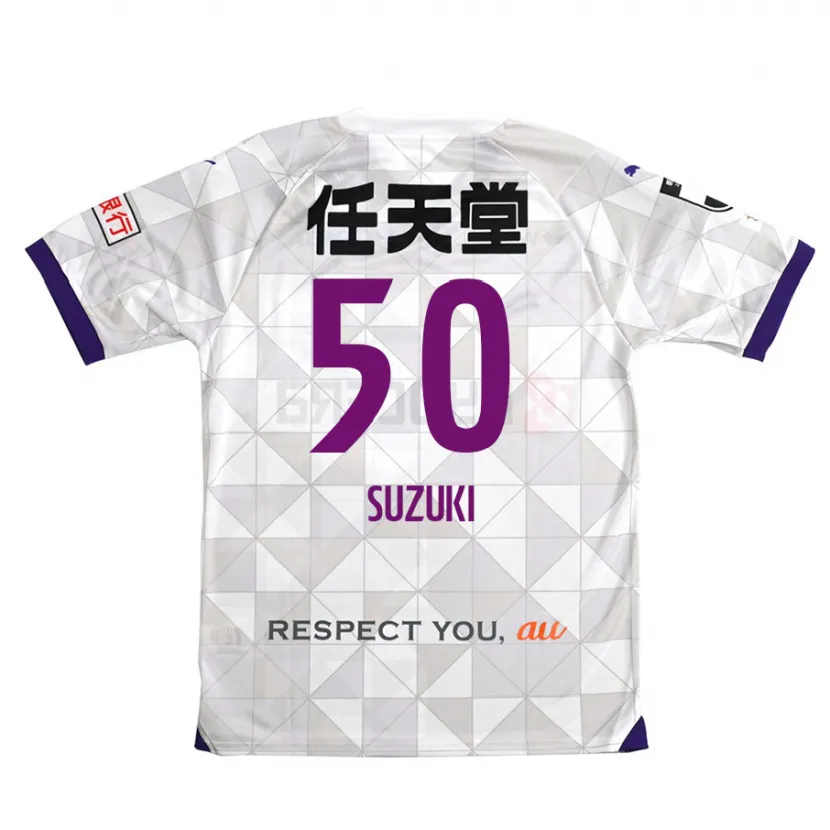 Danxen Mujer Camiseta Yoshinori Suzuki #50 Blanco Morado 2ª Equipación 2024/25 La Camisa