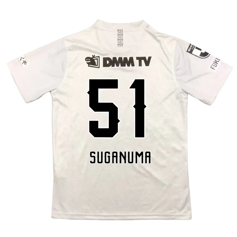 Danxen Mujer Camiseta Kazuaki Suganuma #51 Gris Negro 2ª Equipación 2024/25 La Camisa