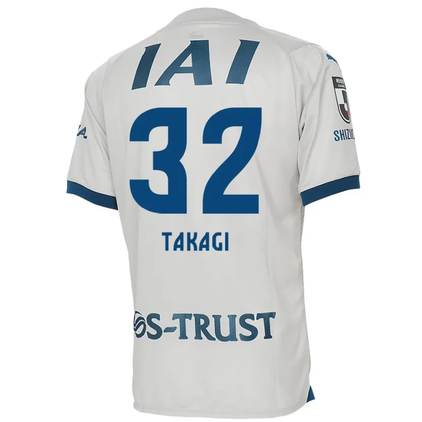 Danxen Mujer Camiseta Sen Takagi #32 Blanco Azul 2ª Equipación 2024/25 La Camisa