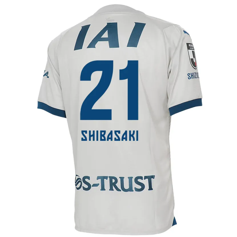 Danxen Mujer Camiseta Kaito Shibasaki #21 Blanco Azul 2ª Equipación 2024/25 La Camisa