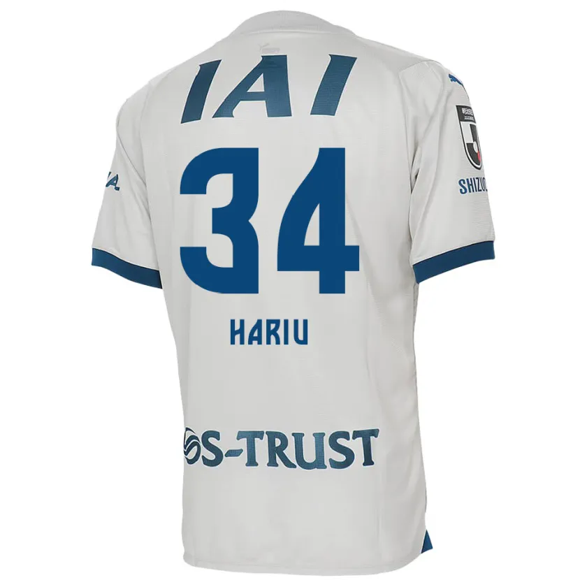 Danxen Mujer Camiseta Ryota Hariu #34 Blanco Azul 2ª Equipación 2024/25 La Camisa