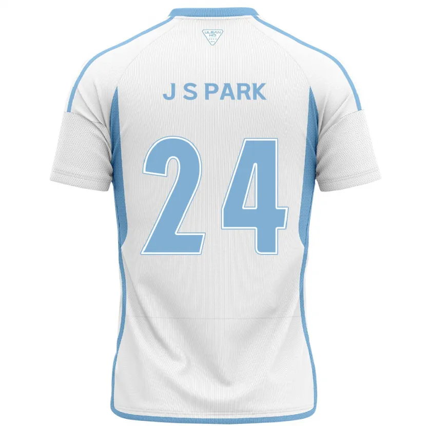 Danxen Mujer Camiseta Sang-Jun Park #24 Blanco Azul 2ª Equipación 2024/25 La Camisa