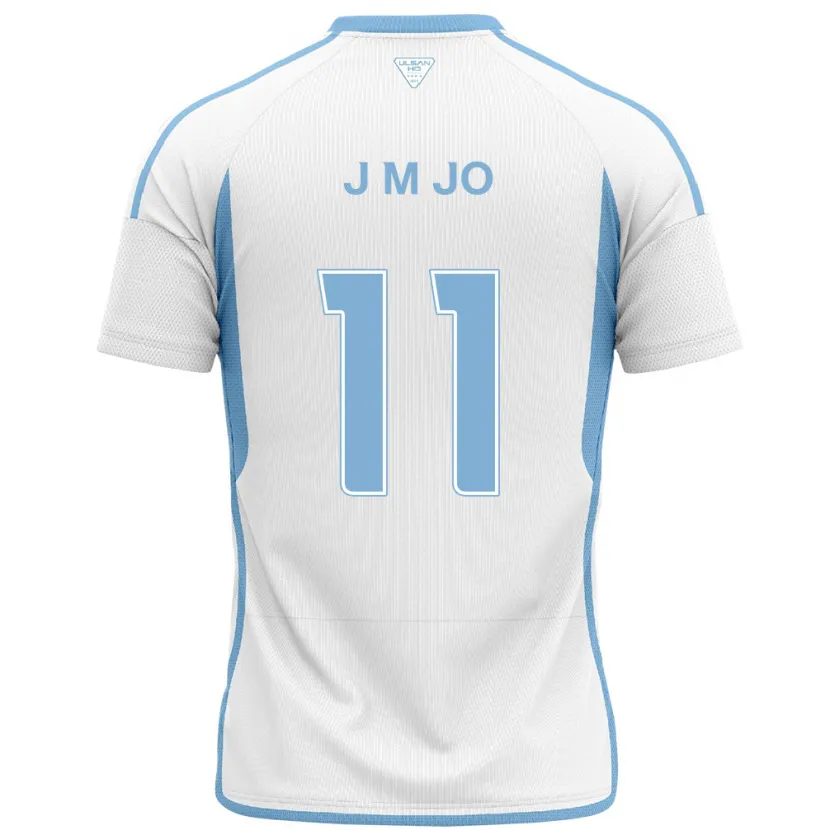 Danxen Mujer Camiseta Min-Jae Jo #11 Blanco Azul 2ª Equipación 2024/25 La Camisa