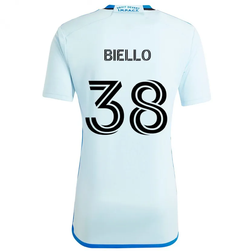 Danxen Mujer Camiseta Alessandro Biello #38 Azul Hielo 2ª Equipación 2024/25 La Camisa