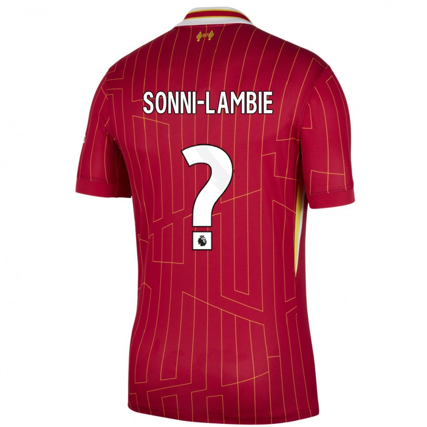 Danxen Niño Camiseta Joshua Sonni-Lambie #0 Rojo Amarillo Blanco 1ª Equipación 2024/25 La Camisa