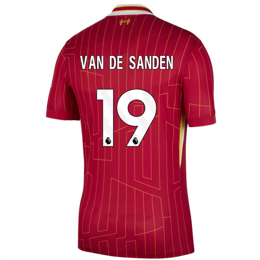 Danxen Niño Camiseta Shanice Van De Sanden #19 Rojo Amarillo Blanco 1ª Equipación 2024/25 La Camisa