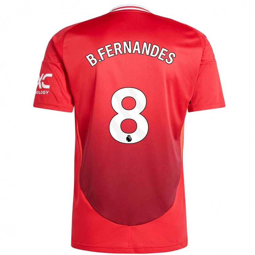 Danxen Niño Camiseta Bruno Fernandes #8 Rojo Brillante 1ª Equipación 2024/25 La Camisa