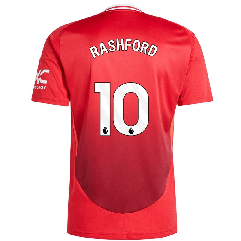 Danxen Niño Camiseta Marcus Rashford #10 Rojo Brillante 1ª Equipación 2024/25 La Camisa