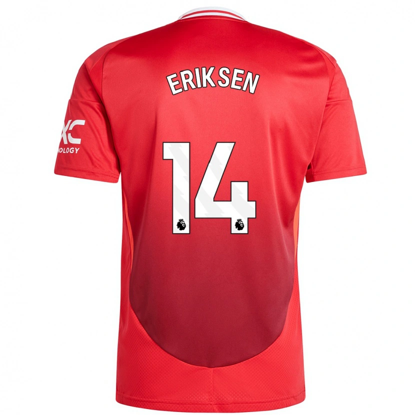 Danxen Niño Camiseta Christian Eriksen #14 Rojo Brillante 1ª Equipación 2024/25 La Camisa