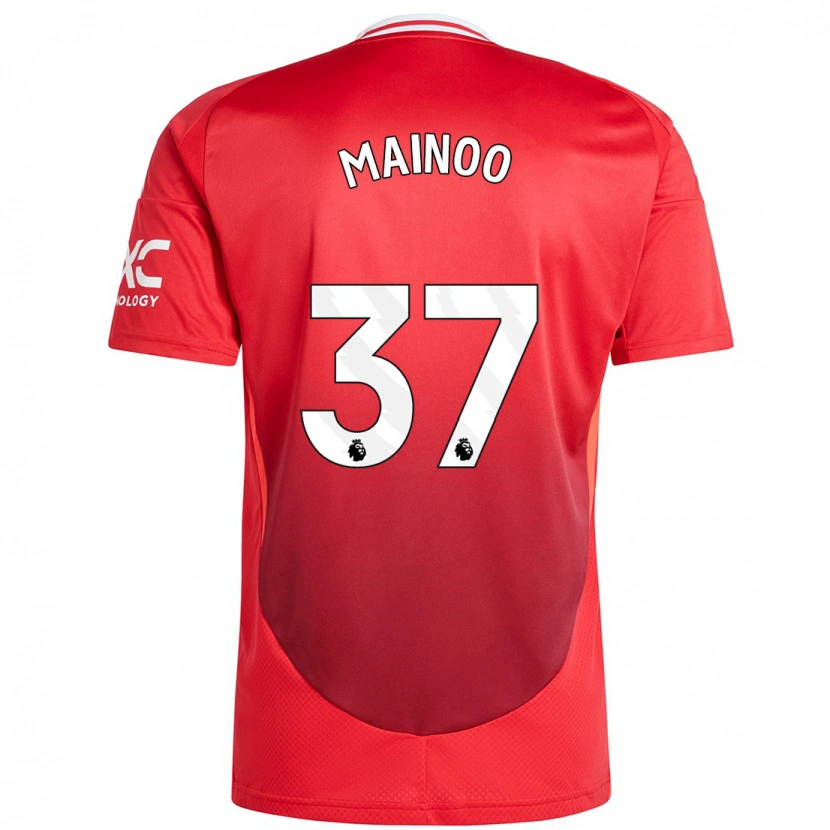 Danxen Niño Camiseta Kobbie Mainoo #37 Rojo Brillante 1ª Equipación 2024/25 La Camisa