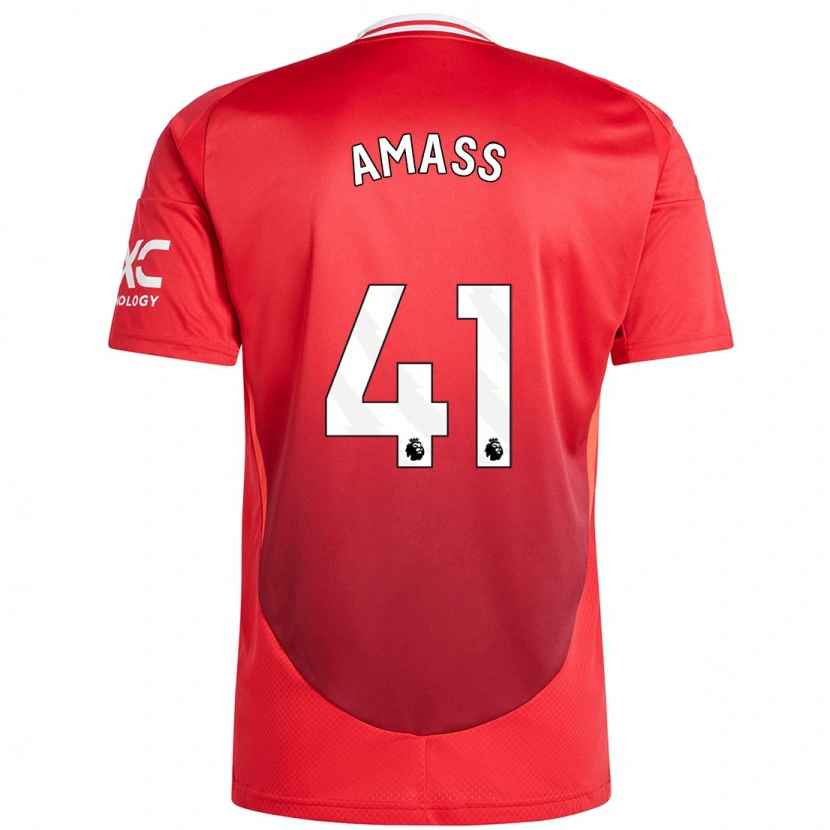 Danxen Niño Camiseta Harry Amass #41 Rojo Brillante 1ª Equipación 2024/25 La Camisa