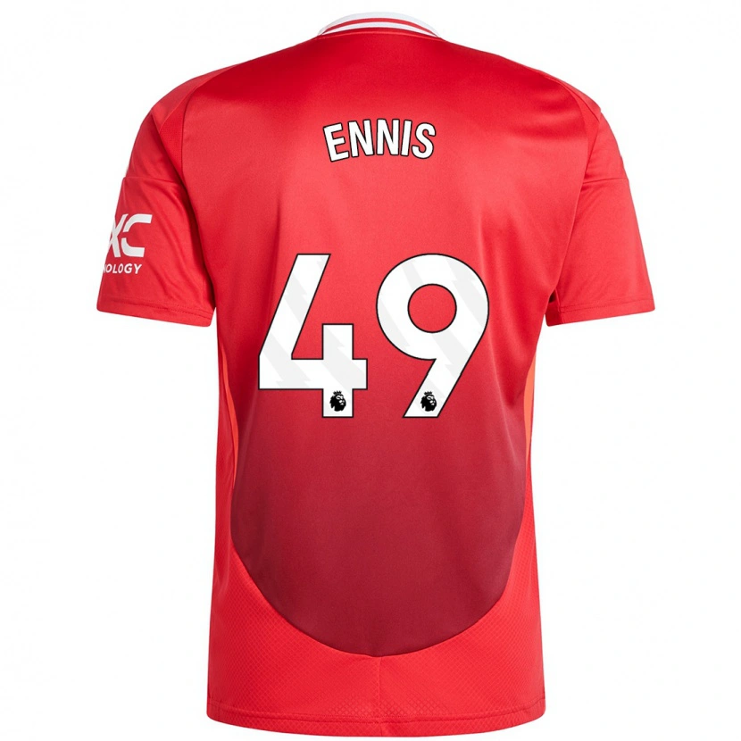 Danxen Niño Camiseta Ethan Ennis #49 Rojo Brillante 1ª Equipación 2024/25 La Camisa