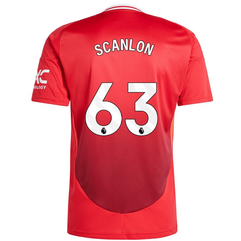 Danxen Niño Camiseta James Scanlon #63 Rojo Brillante 1ª Equipación 2024/25 La Camisa