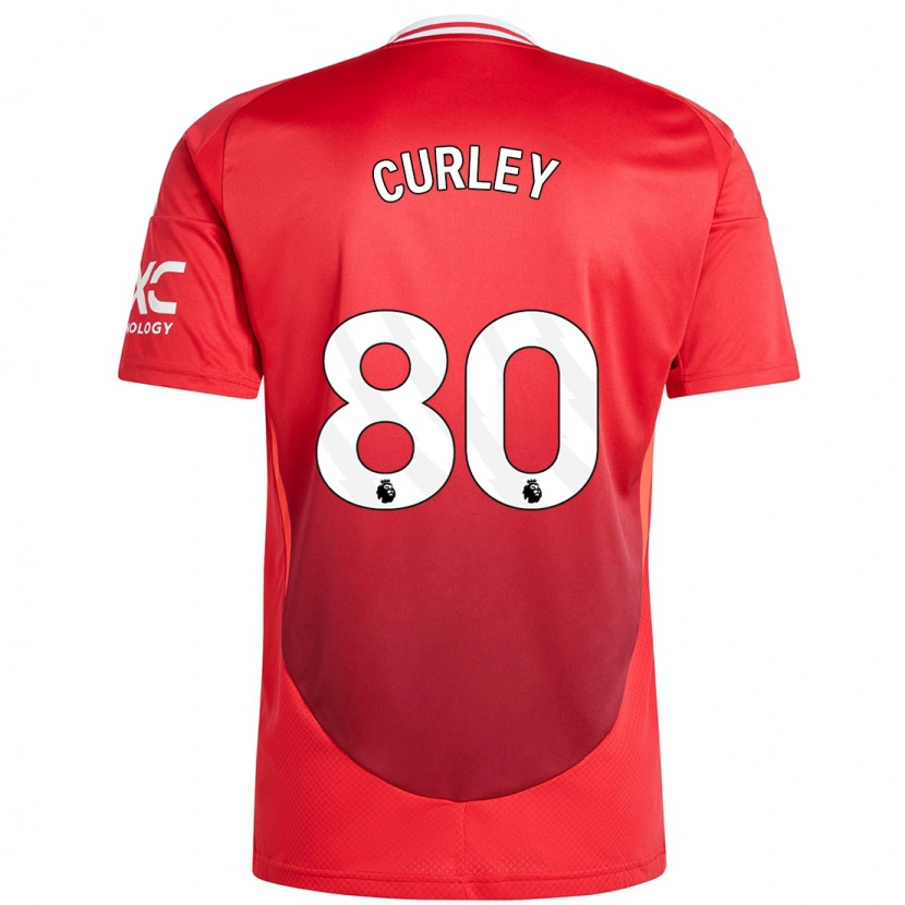 Danxen Niño Camiseta Ruben Curley #80 Rojo Brillante 1ª Equipación 2024/25 La Camisa