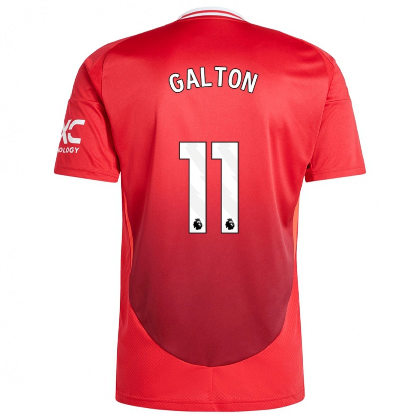 Danxen Niño Camiseta Leah Galton #11 Rojo Brillante 1ª Equipación 2024/25 La Camisa