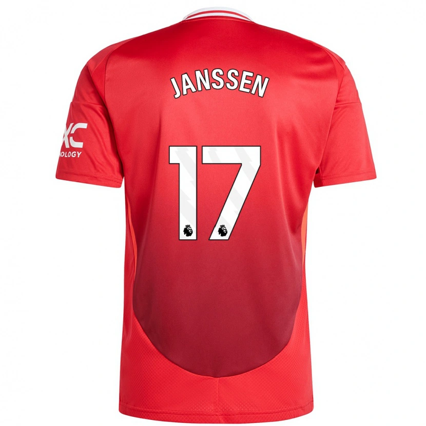 Danxen Niño Camiseta Dominique Janssen #17 Rojo Brillante 1ª Equipación 2024/25 La Camisa