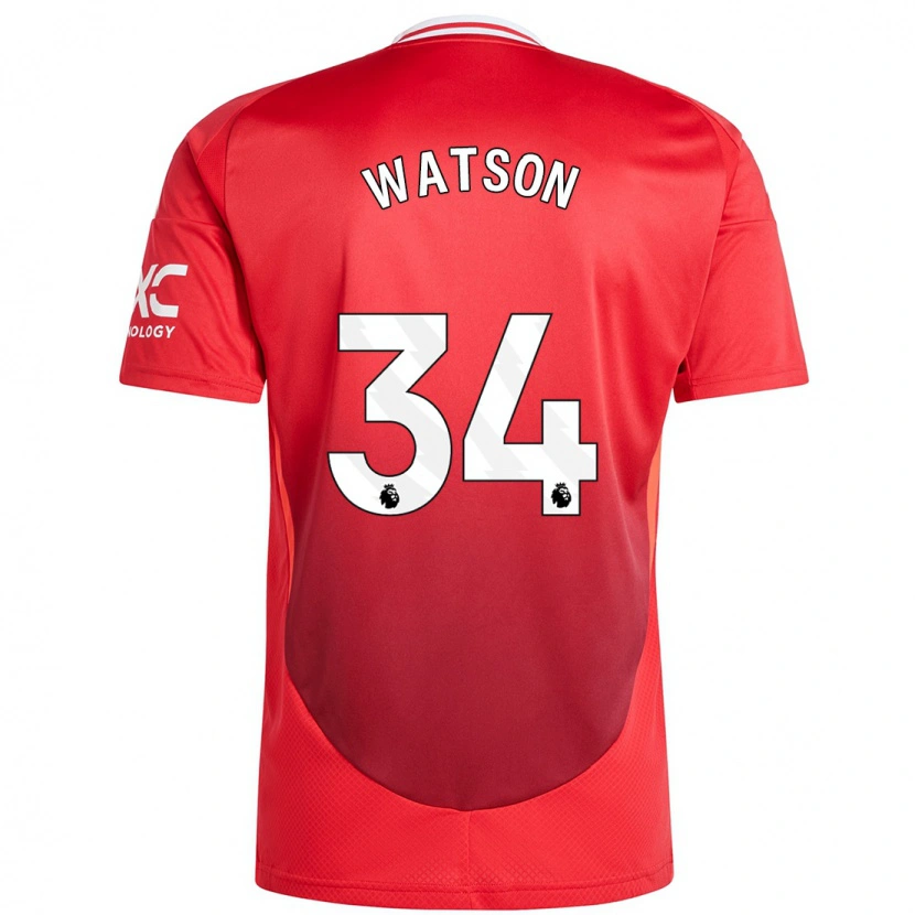 Danxen Niño Camiseta Emma Watson #34 Rojo Brillante 1ª Equipación 2024/25 La Camisa