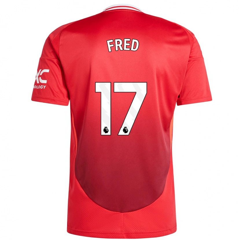 Danxen Niño Camiseta Fred #17 Rojo Brillante 1ª Equipación 2024/25 La Camisa