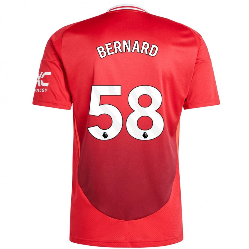 Danxen Niño Camiseta Bernard #58 Rojo Brillante 1ª Equipación 2024/25 La Camisa