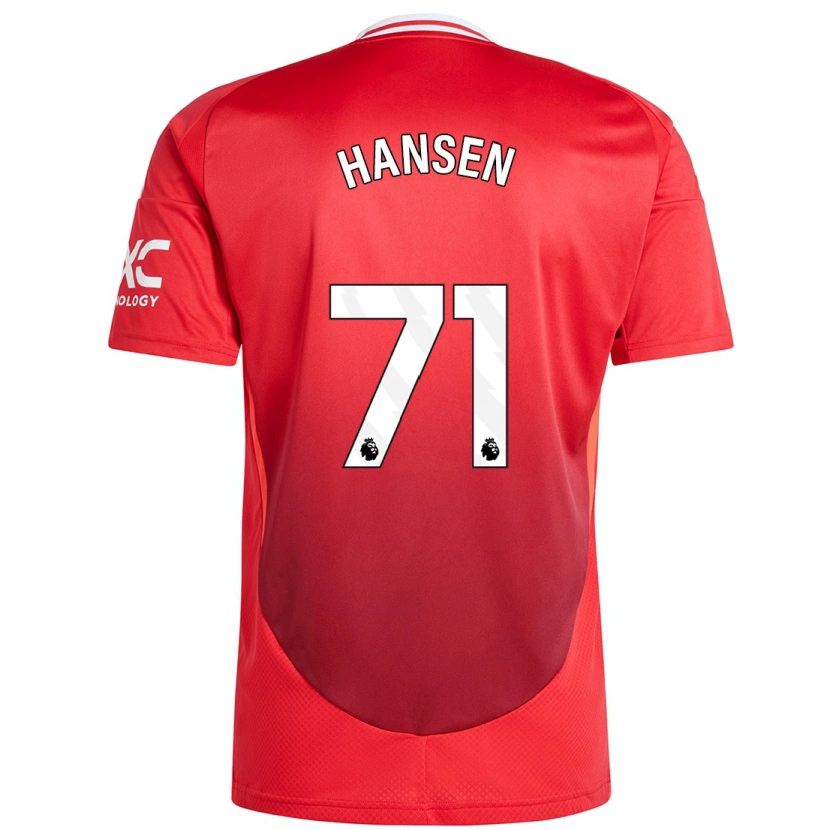 Danxen Niño Camiseta Isak Hansen-Aaroen #71 Rojo Brillante 1ª Equipación 2024/25 La Camisa