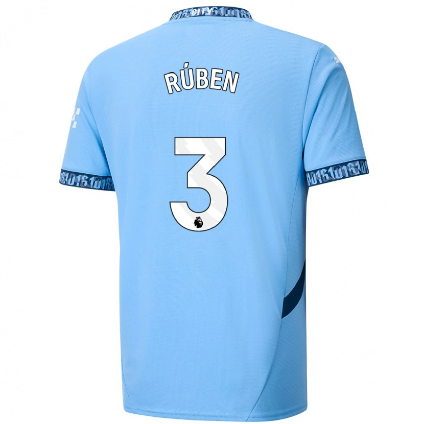 Danxen Niño Camiseta Rúben Dias #3 Azul Marino 1ª Equipación 2024/25 La Camisa