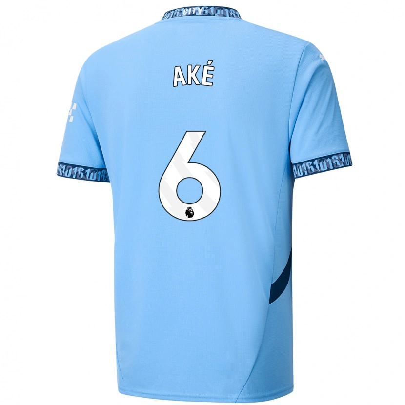 Danxen Niño Camiseta Nathan Aké #6 Azul Marino 1ª Equipación 2024/25 La Camisa