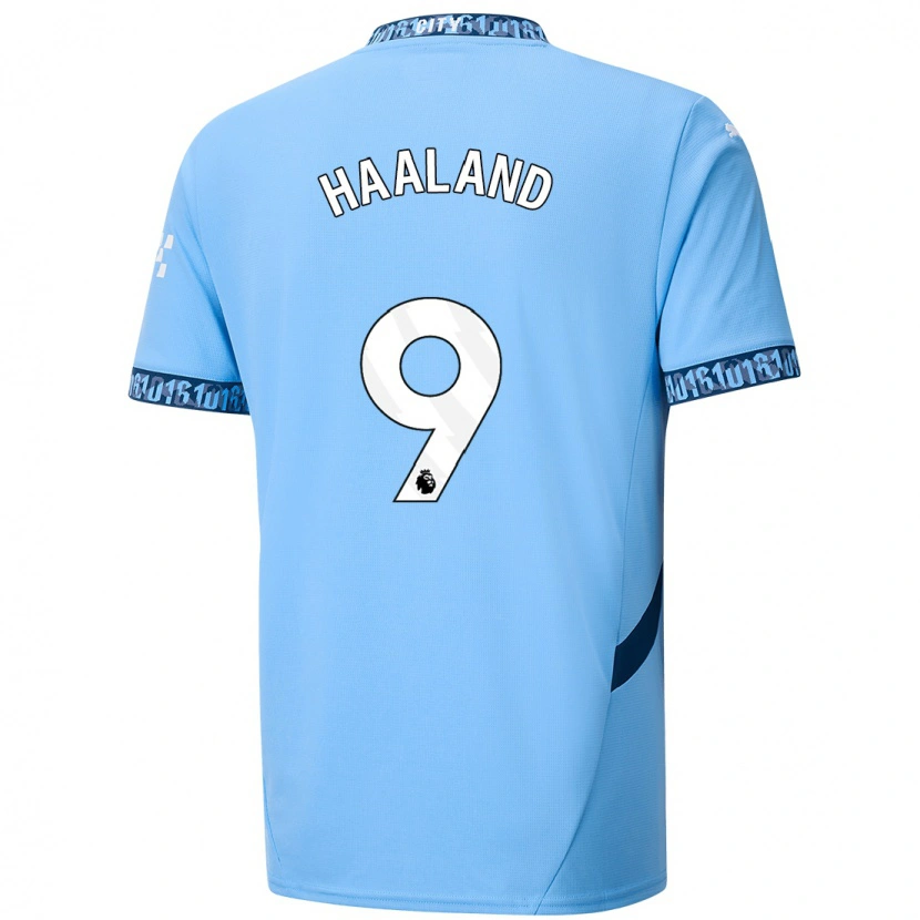 Danxen Niño Camiseta Erling Haaland #9 Azul Marino 1ª Equipación 2024/25 La Camisa